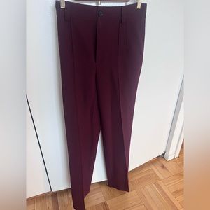 Zara Dark Red Pleated Trousers